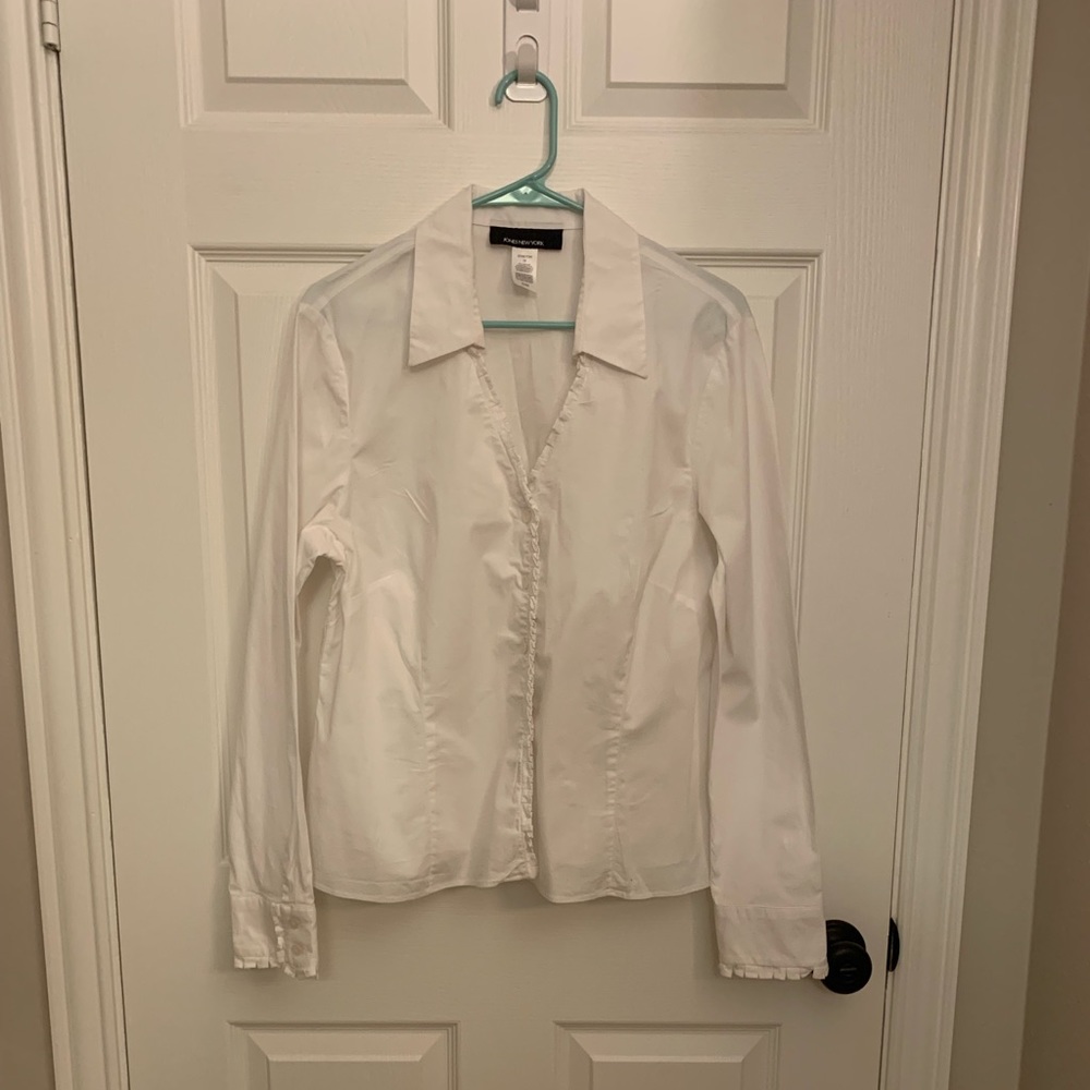 Jones of New York shirt blouse v neck button down